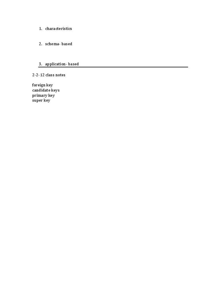Database Key Concepts and Schema Notes | PDF