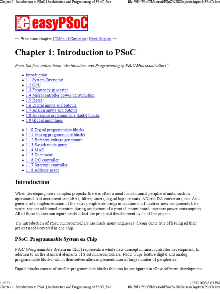Arquitectura de PSoC - Easypsoc | PDF | Microcontroller | Instruction Set