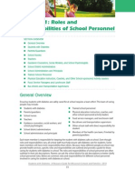 Section 11: Roles and Responsibilities of School Personnel: General Overview