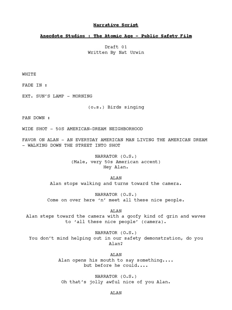 Narrative Script: DRAFT 1 | PDF | Nature