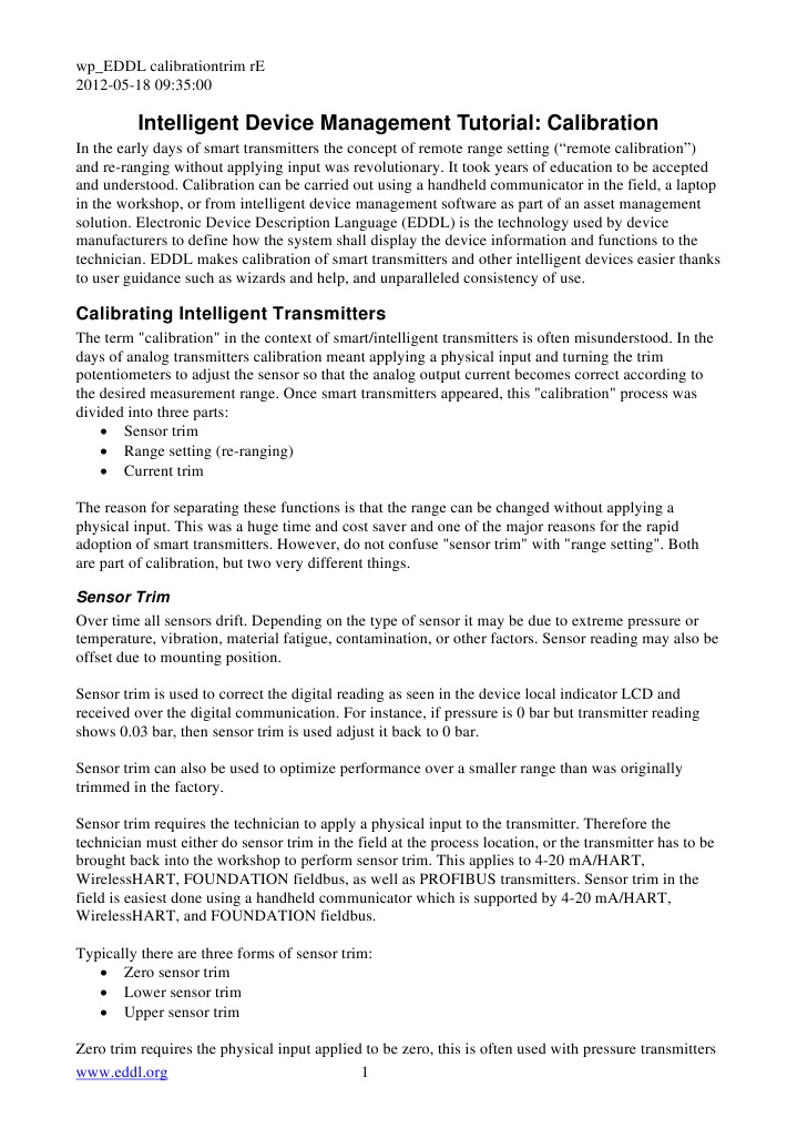 Intelligent Device Calibration Guide | PDF