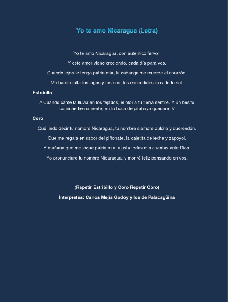 Yo Te Amo Nicaragua PDF