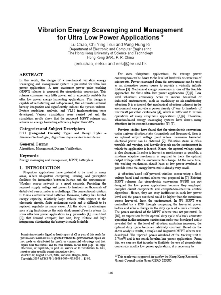 IEEE Energy Harvesting Vibration | PDF | Energy Harvesting | Rectifier