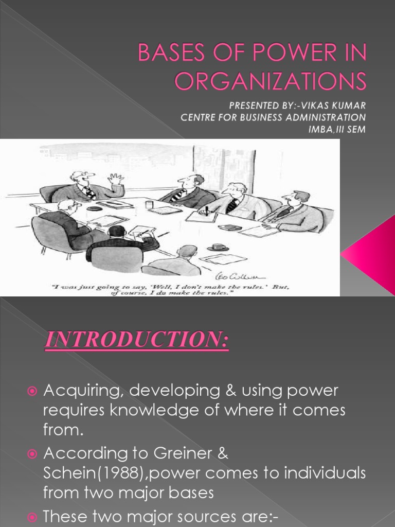 Bases of Power in Organizations Expert Reputation