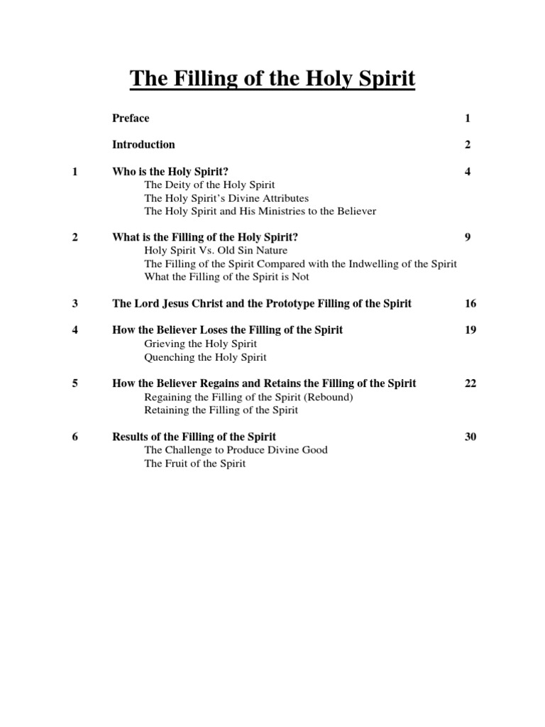 Doctrine of Filling of The Spirit | PDF | Grace In Christianity | New ...