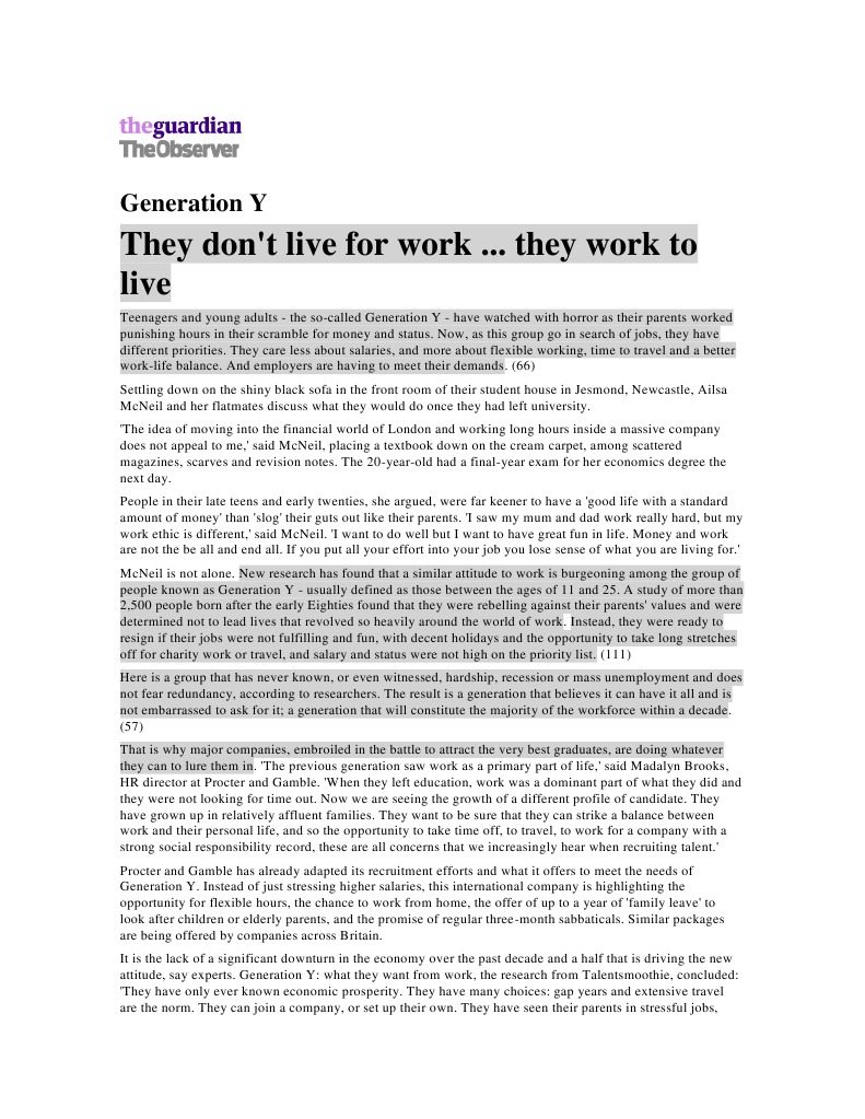Generation Y (Final 21-12-11) | PDF | Millennials | Telecommuting