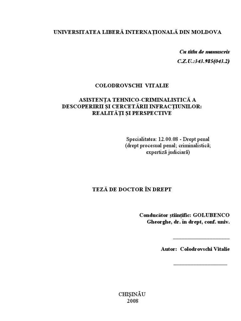 AsistenÅ£a Tehnico CriminalisticÄƒ