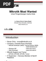 Download Mikrotik Most Wanted by Ucy Handayani SN109915600 doc pdf