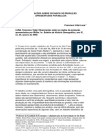 Observações Sobre Os Dados de Produção Apresentados Por Muller (São Paulo, 1837)