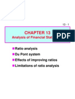 Analysis of Financial Statements: Ratio Analysis Du Pont System Effects of Improving Ratios Limitations of Ratio Analysis