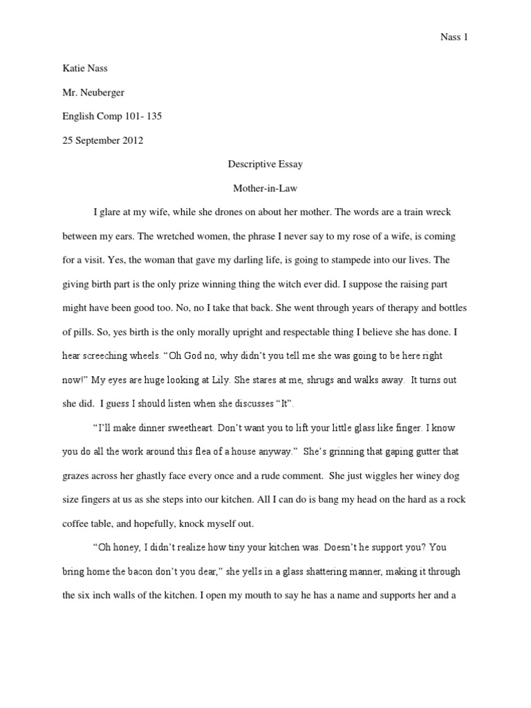 descriptive paragraph about mom
