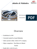 Export of Mahindra &amp Mahindra
