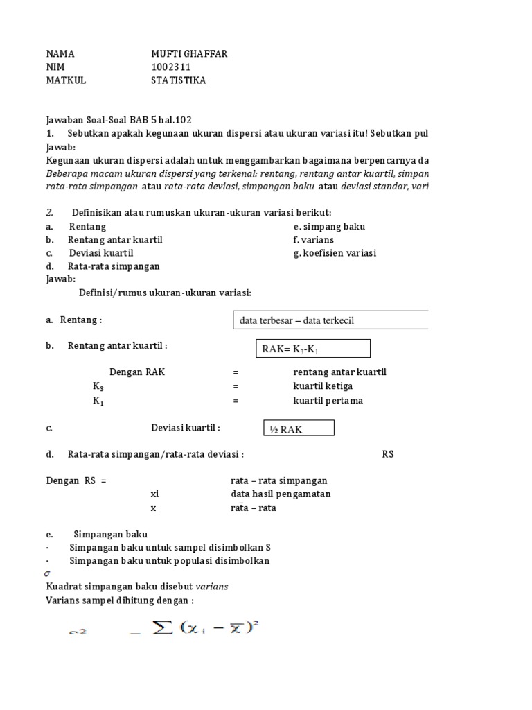 Tugas 3 Statistika Mufti Ghaffar