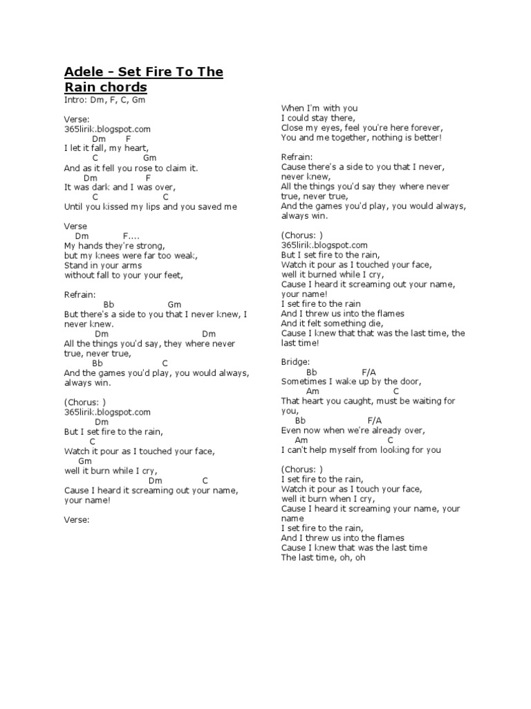 Chord Lagu Barat | Song Structure | Songs