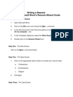 Writing A Resume Using Microsoft Word's Resume Wizard Guide