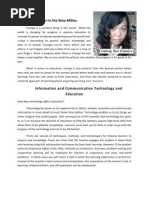 Reaction paper about education in the new milieu