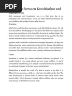 Difference Between Kwashiorkor and Marasmus