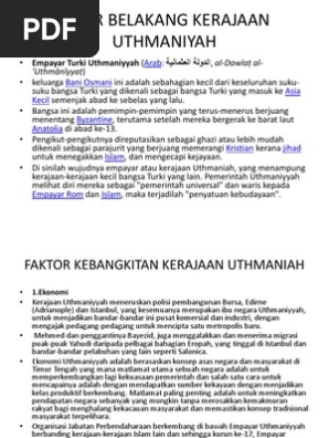Latar Belakang Kerajaan Uthmaniyah Print Pdf