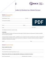 Membership Application For Enrolment As A Student Surveyor: Personal Details