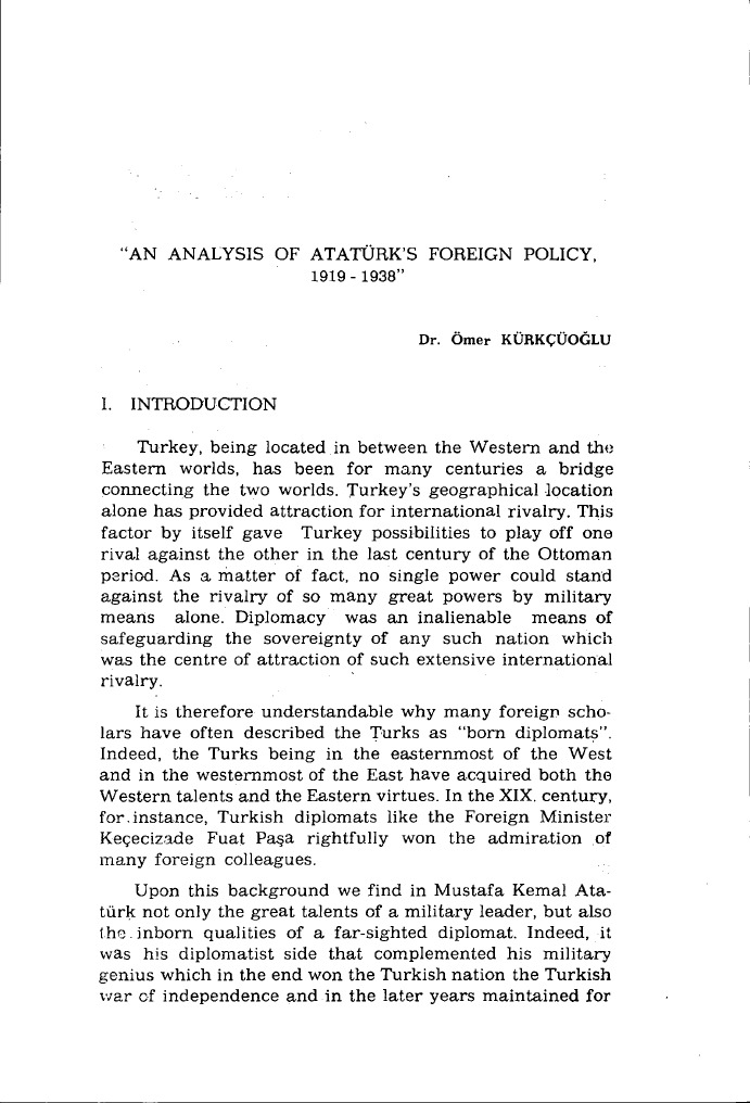 Atatürk's Foreign Policy Analysis | PDF | Mustafa Kemal Atatürk | Turkey