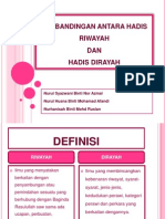 Perbandingan Hadis Riwayah & Hadis Dirayah