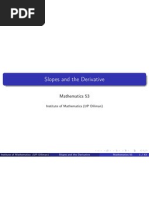 Slopes and The Derivative: Mathematics 53