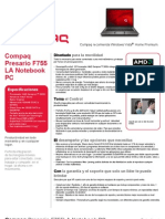 COMPAQ F755LA Data Sheet