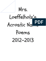 Mrs. Loeffelholz's Acrostic Name Poems
