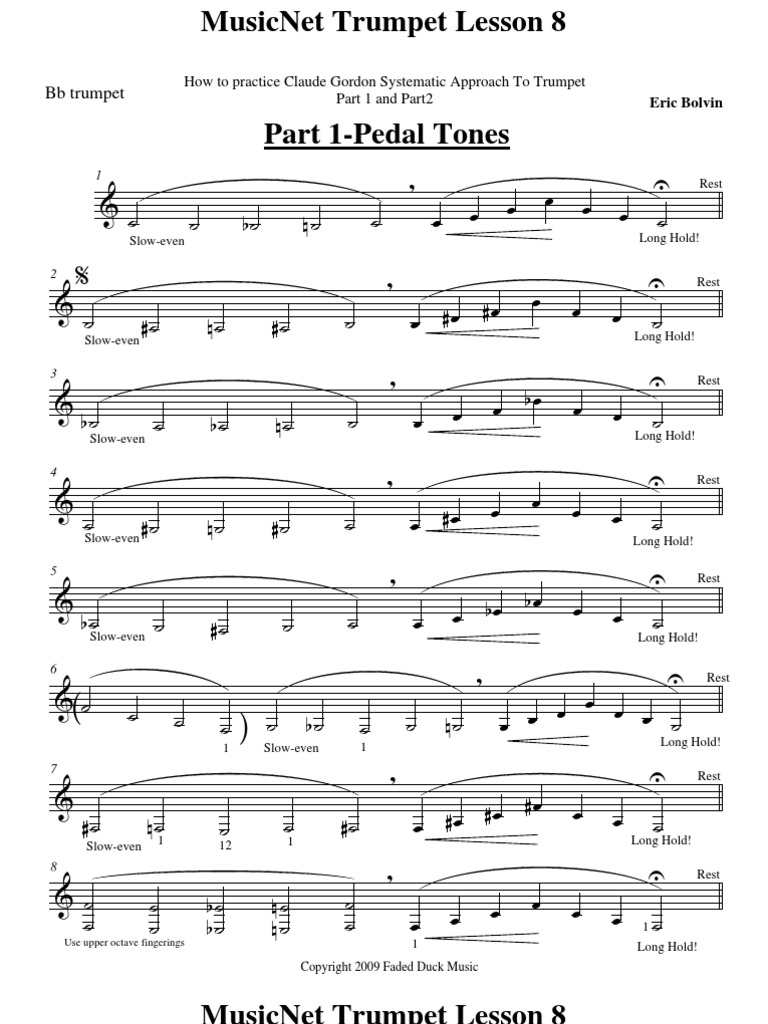 Trumpet Lesson 8 Pedals PDF