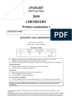 1 INSIGHT Chemistry 1 Exam - Q A 2010