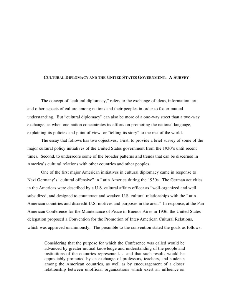 Cultural Diplomacy and US | PDF | United States Department Of State ...