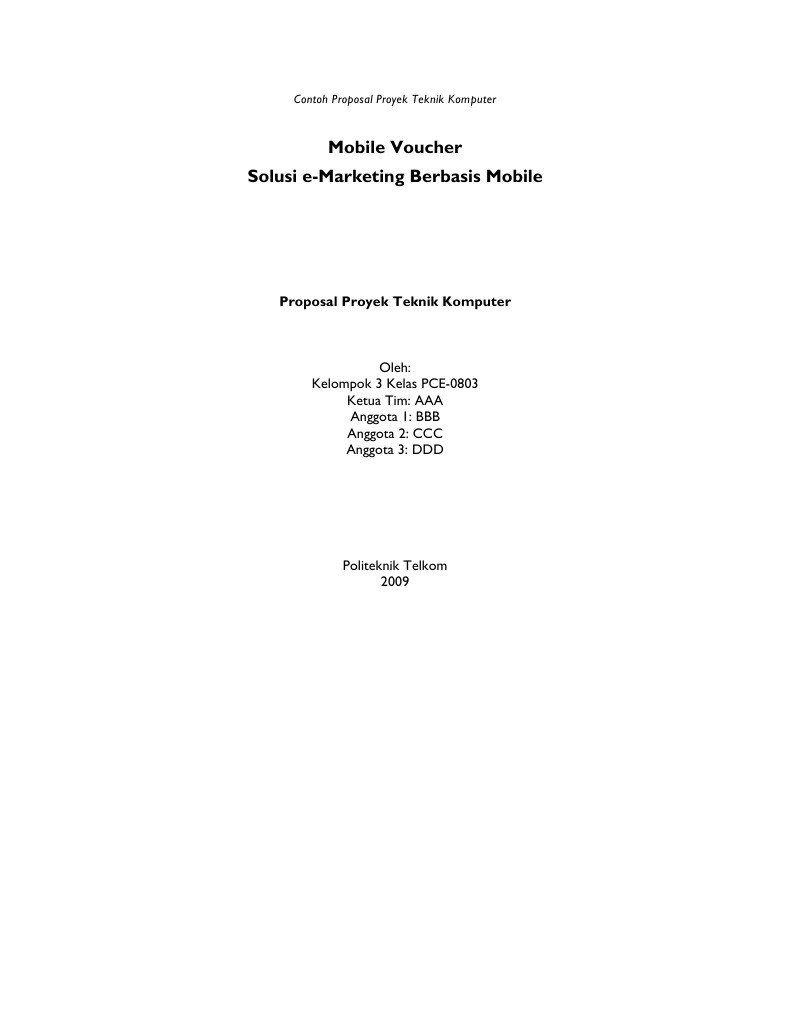 Contoh Proposal Proyek Teknik Komputer | PDF | Bisnis