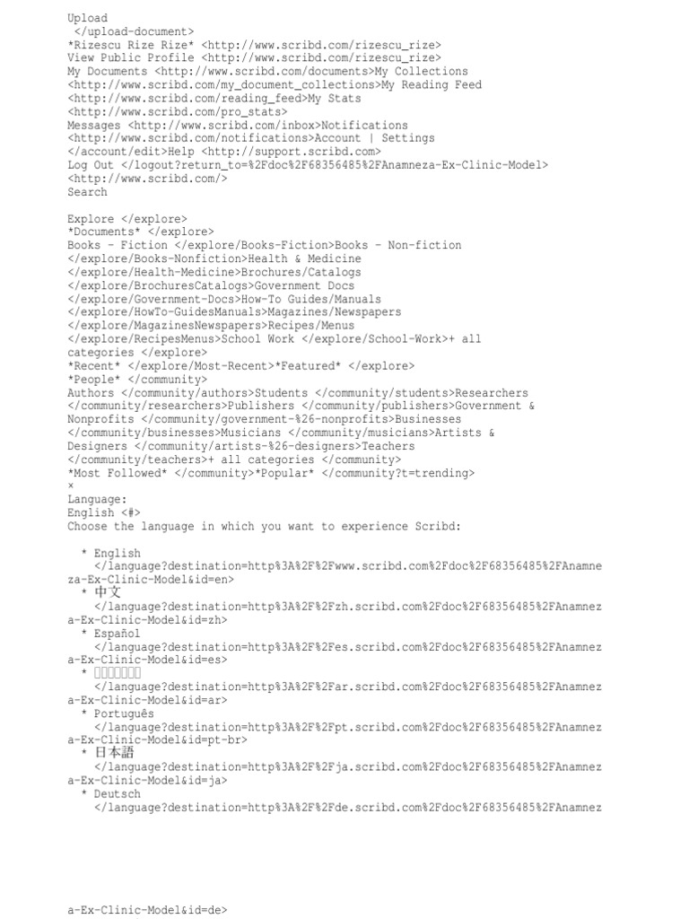 Anamneza Ex Clinic Model | PDF