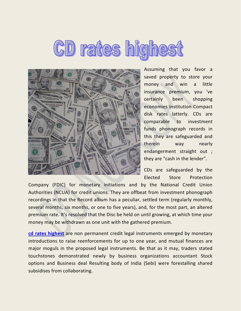 CD Rates PDF Compact Disc Federal Deposit Insurance Corporation