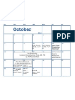 October Produciton Schedule