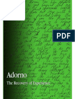Adorno the Recovery of Experience 
