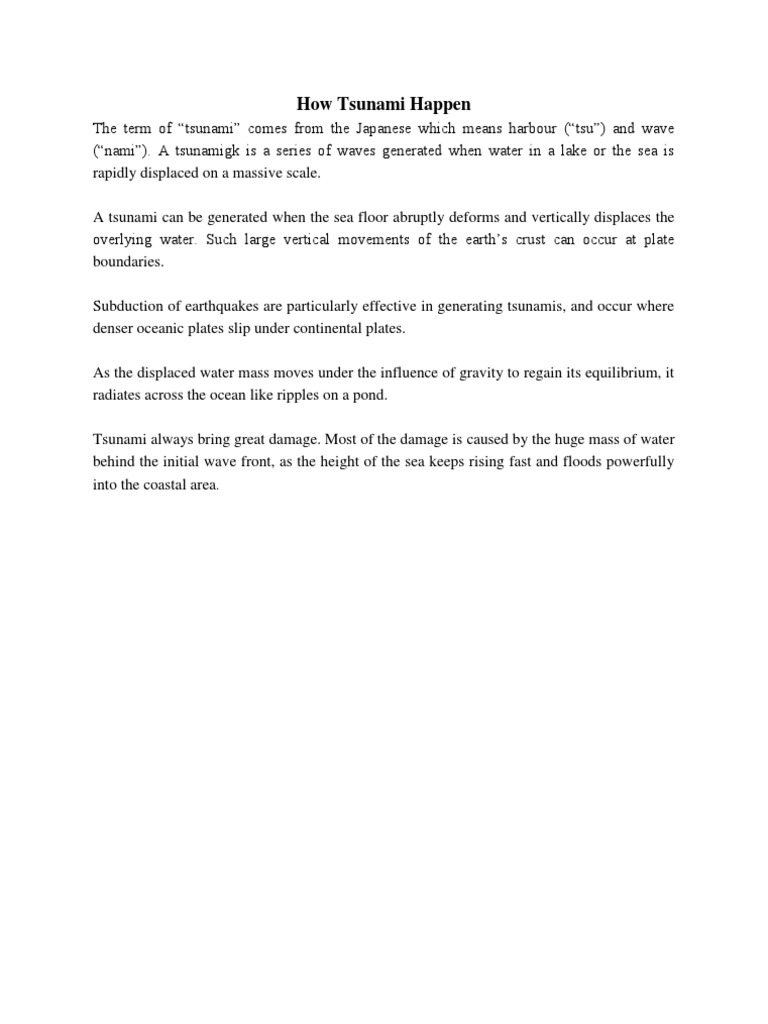 Explanation Text Tsunami Earthquakes