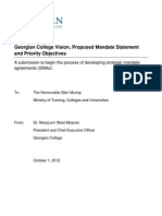 Ontario - Institutional Vision, Proposed Mandate Statement and Priority Objectives - Georgian College of Applied Arts and Technology