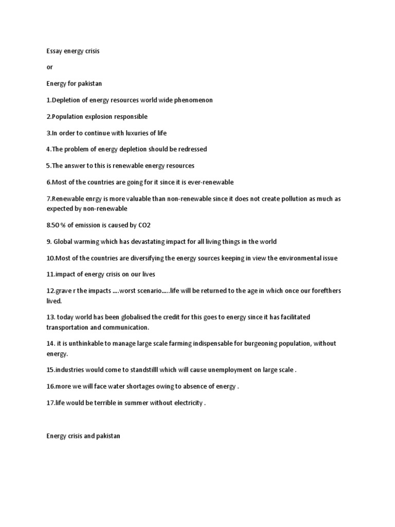 gas crisis essay