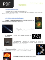 1.1 - Terra no espaço - Universo - Informação