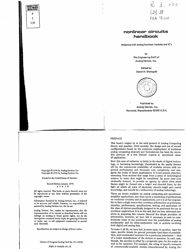 Circuits Handbook Sheingold Ed 1976 PDF