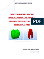 Evaluarea fiabilităţii şi predicţie durata de viaţă a restaurărilor orale pentru stomatologi au fost întotdeauna  preocupare majoră în domeniul proteticii dentare