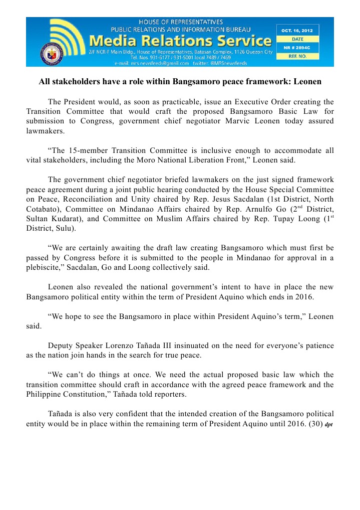 Bangsamoro Basic Law Transition Committee | PDF | Politics