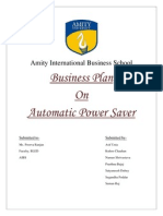 Business Plan On Automatic Power Saver: Amity International Business School