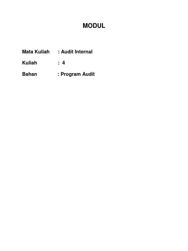 Modul Program Audit | PDF