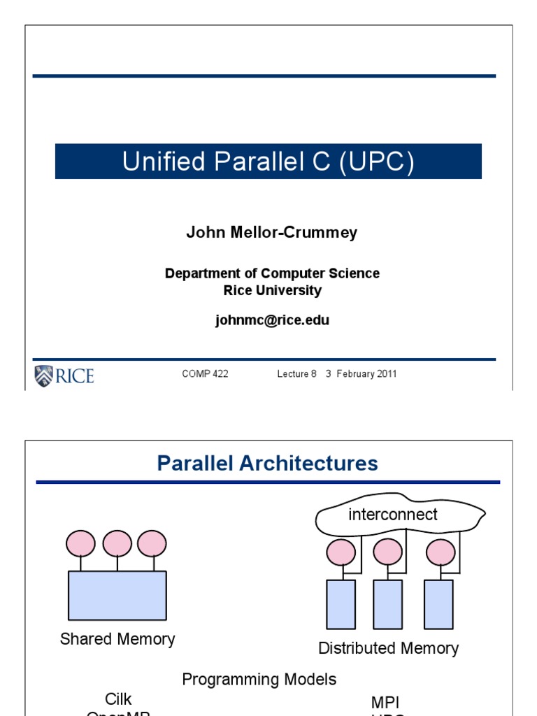 Unified Parallel C: Programming Models Overview | PDF | Pointer ...