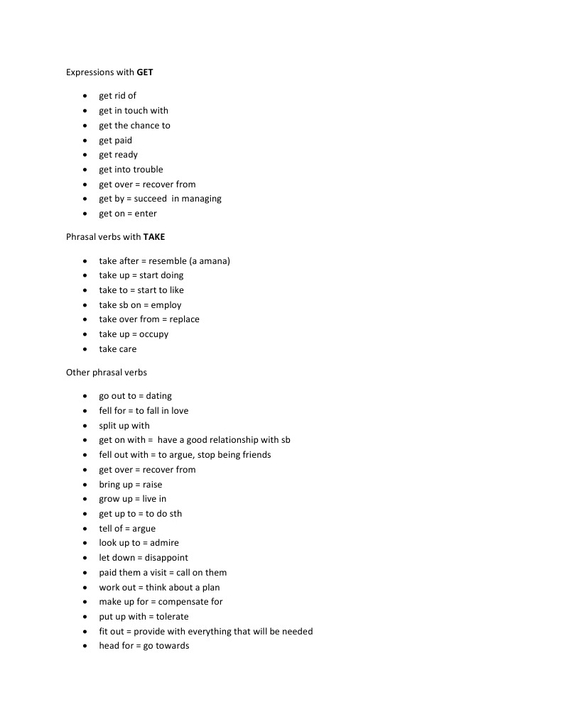 Key Phrasal Verbs for FCE Exam | PDF