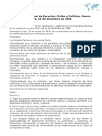 Pacto Internacional de Derechos Civiles y Políticos. Nueva York, 16 de Diciembre de 1966