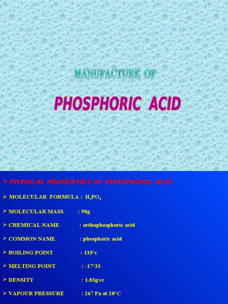 flow charts for Phosphoric Acid Phosphoric Acid Acid