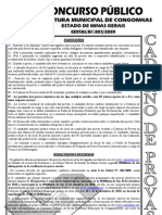 Consulplan 2010 Prefeitura de Congonhas MG Professor Lingua Portuguesa Prova